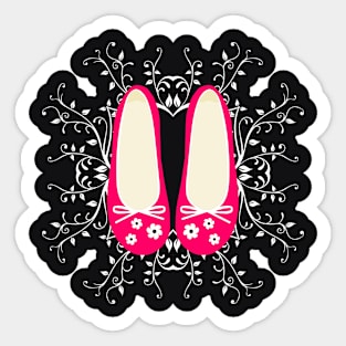 The cutest hot pink ladies pumps with mandala design Sticker